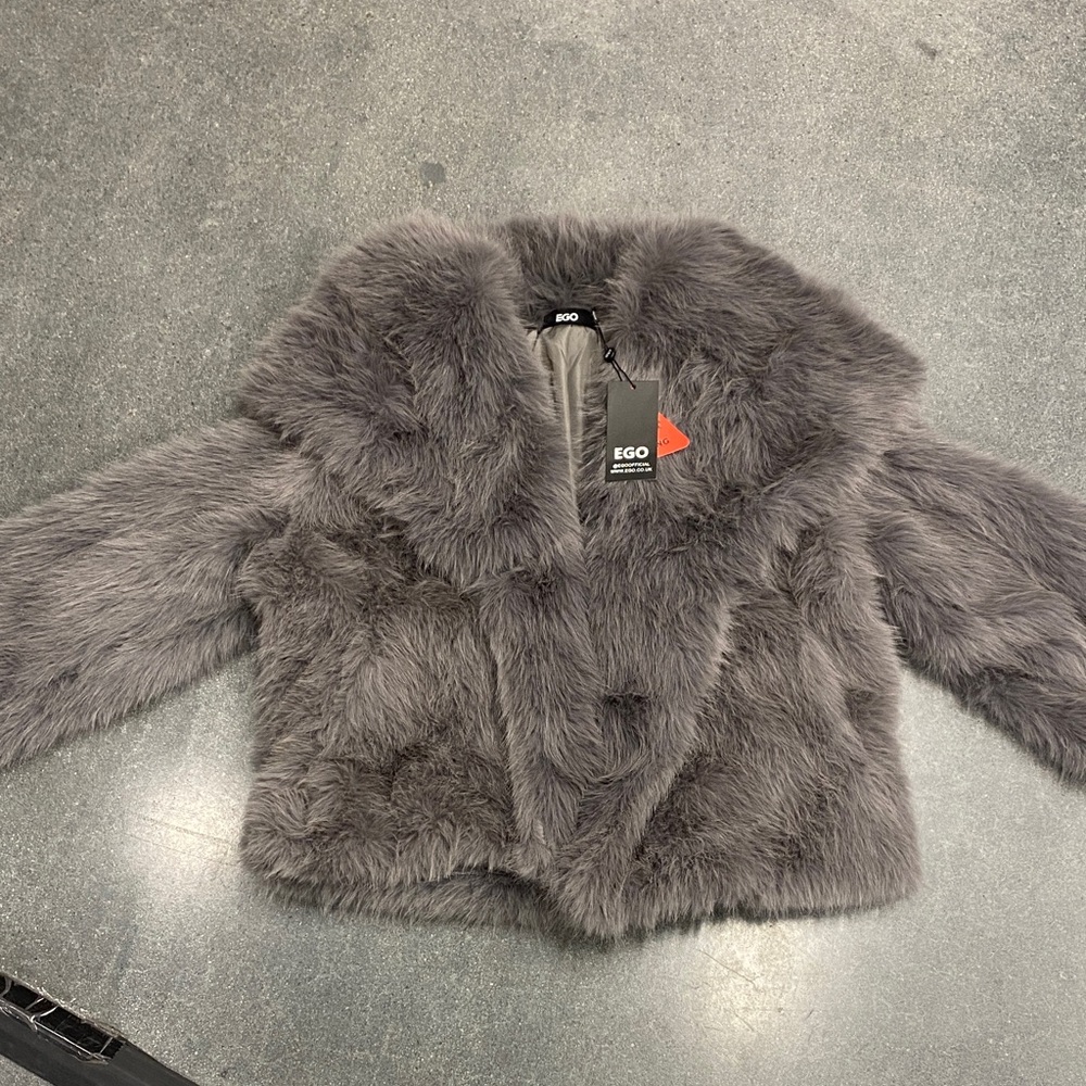 EGO Plush Gray Fur Coat